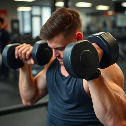 Person doing dumbbell bench press